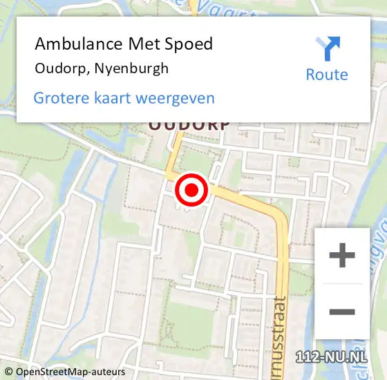 Locatie op kaart van de 112 melding: Ambulance Met Spoed Naar Oudorp, Nyenburgh op 18 augustus 2014 11:54