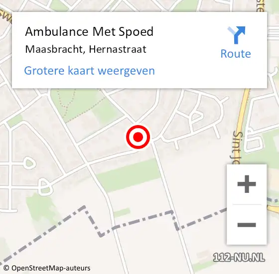 Locatie op kaart van de 112 melding: Ambulance Met Spoed Naar Maasbracht, Hernastraat op 9 maart 2023 18:37