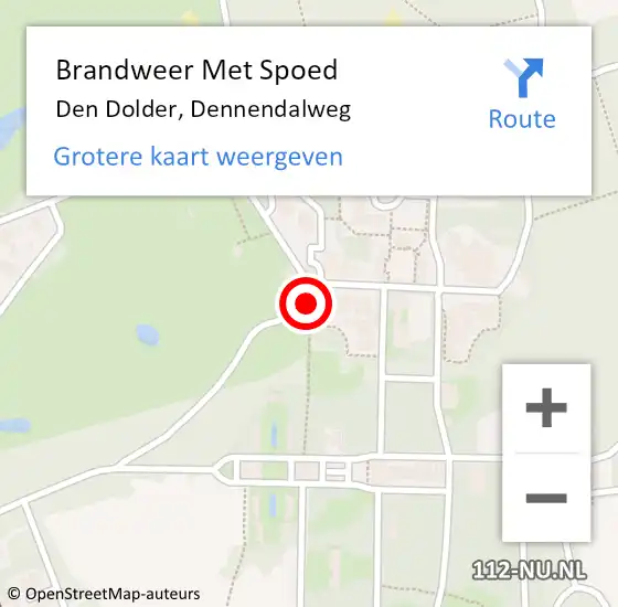 Locatie op kaart van de 112 melding: Brandweer Met Spoed Naar Den Dolder, Dennendalweg op 9 maart 2023 18:59