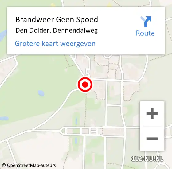 Locatie op kaart van de 112 melding: Brandweer Geen Spoed Naar Den Dolder, Dennendalweg op 9 maart 2023 19:00