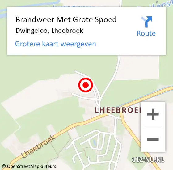 Locatie op kaart van de 112 melding: Brandweer Met Grote Spoed Naar Dwingeloo, Lheebroek op 9 maart 2023 19:28
