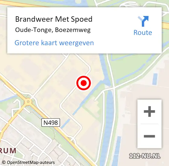 Locatie op kaart van de 112 melding: Brandweer Met Spoed Naar Oude-Tonge, Boezemweg op 9 maart 2023 19:29