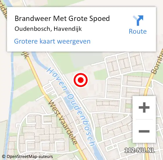 Locatie op kaart van de 112 melding: Brandweer Met Grote Spoed Naar Oudenbosch, Havendijk op 9 maart 2023 19:59