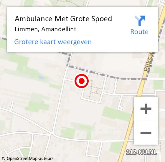 Locatie op kaart van de 112 melding: Ambulance Met Grote Spoed Naar Limmen, Amandellint op 9 maart 2023 22:54