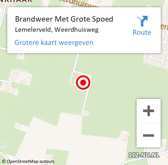 Locatie op kaart van de 112 melding: Brandweer Met Grote Spoed Naar Lemelerveld, Weerdhuisweg op 9 maart 2023 23:22