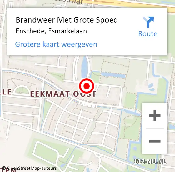 Locatie op kaart van de 112 melding: Brandweer Met Grote Spoed Naar Enschede, Esmarkelaan op 9 maart 2023 23:26