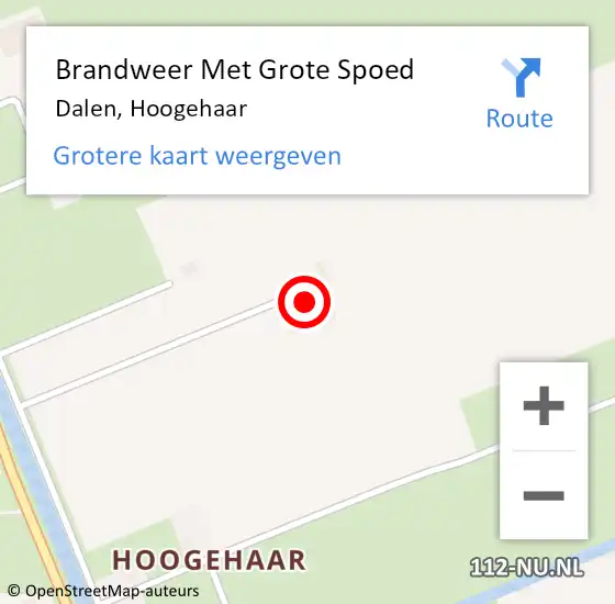 Locatie op kaart van de 112 melding: Brandweer Met Grote Spoed Naar Dalen, Hoogehaar op 10 maart 2023 00:44