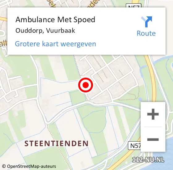 Locatie op kaart van de 112 melding: Ambulance Met Spoed Naar Ouddorp, Vuurbaak op 10 maart 2023 01:38