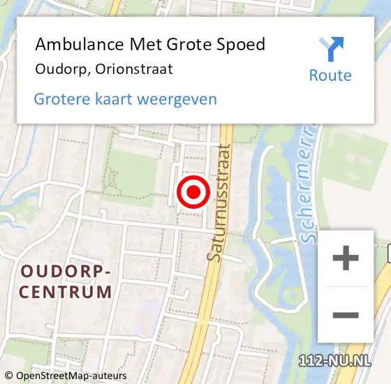 Locatie op kaart van de 112 melding: Ambulance Met Grote Spoed Naar Oudorp, Orionstraat op 10 maart 2023 03:14