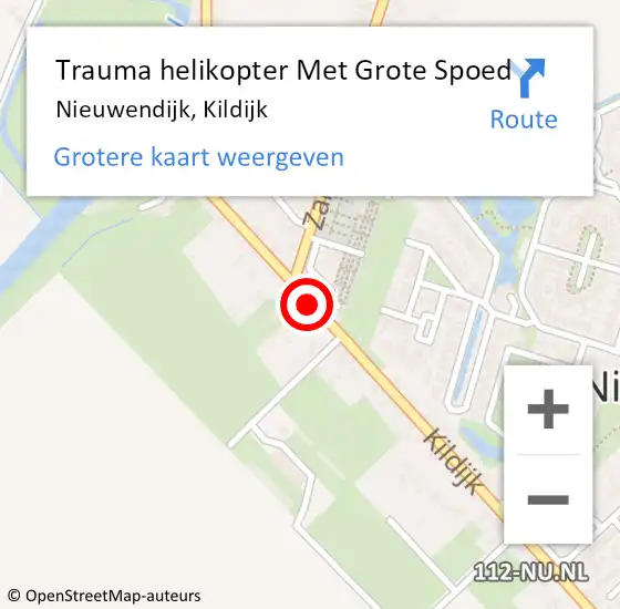 Locatie op kaart van de 112 melding: Trauma helikopter Met Grote Spoed Naar Nieuwendijk, Kildijk op 10 maart 2023 03:18