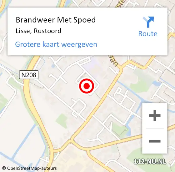 Locatie op kaart van de 112 melding: Brandweer Met Spoed Naar Lisse, Rustoord op 10 maart 2023 03:39