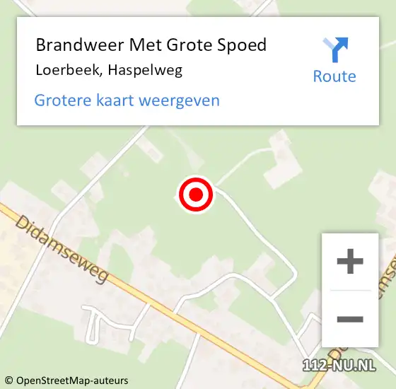Locatie op kaart van de 112 melding: Brandweer Met Grote Spoed Naar Loerbeek, Haspelweg op 10 maart 2023 04:50