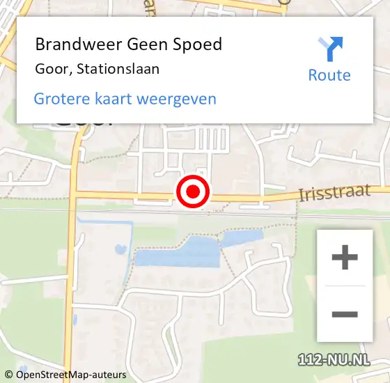 Locatie op kaart van de 112 melding: Brandweer Geen Spoed Naar Goor, Stationslaan op 10 maart 2023 07:56