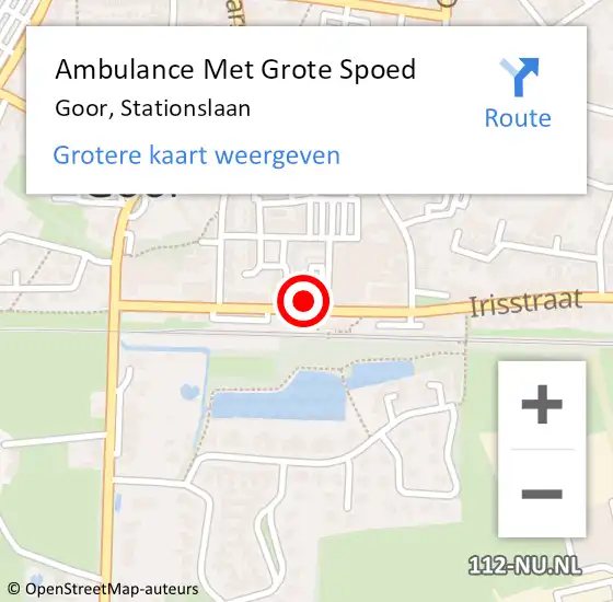 Locatie op kaart van de 112 melding: Ambulance Met Grote Spoed Naar Goor, Stationslaan op 10 maart 2023 08:25