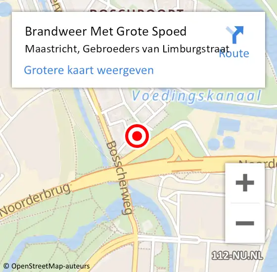 Locatie op kaart van de 112 melding: Brandweer Met Grote Spoed Naar Maastricht, Gebroeders van Limburgstraat op 10 maart 2023 08:44