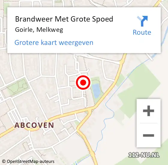 Locatie op kaart van de 112 melding: Brandweer Met Grote Spoed Naar Goirle, Melkweg op 10 maart 2023 09:22