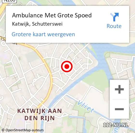 Locatie op kaart van de 112 melding: Ambulance Met Grote Spoed Naar Katwijk, Schutterswei op 10 maart 2023 09:26