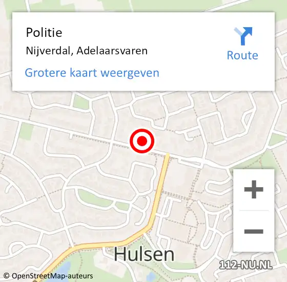 Locatie op kaart van de 112 melding: Politie Nijverdal, Adelaarsvaren op 10 maart 2023 10:05