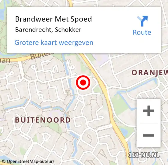 Locatie op kaart van de 112 melding: Brandweer Met Spoed Naar Barendrecht, Schokker op 10 maart 2023 10:09