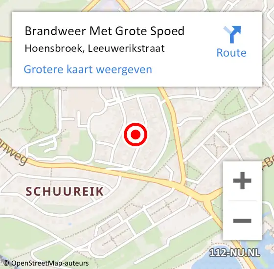 Locatie op kaart van de 112 melding: Brandweer Met Grote Spoed Naar Hoensbroek, Leeuwerikstraat op 10 maart 2023 10:13