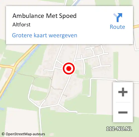 Locatie op kaart van de 112 melding: Ambulance Met Spoed Naar Altforst op 10 maart 2023 11:20