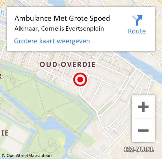 Locatie op kaart van de 112 melding: Ambulance Met Grote Spoed Naar Alkmaar, Cornelis Evertsenplein op 10 maart 2023 11:20