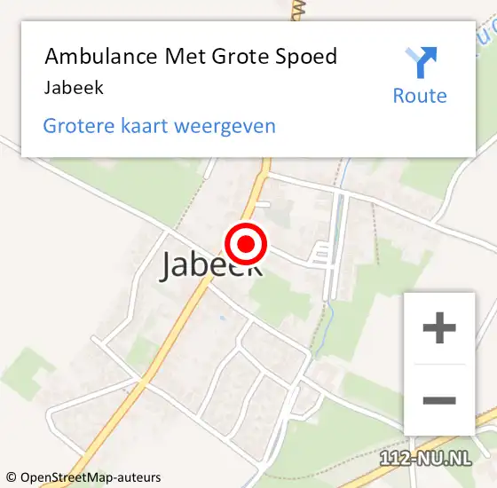 Locatie op kaart van de 112 melding: Ambulance Met Grote Spoed Naar Jabeek op 18 augustus 2014 13:01