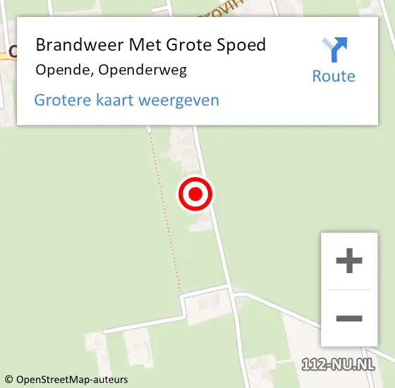 Locatie op kaart van de 112 melding: Brandweer Met Grote Spoed Naar Opende, Openderweg op 10 maart 2023 13:23