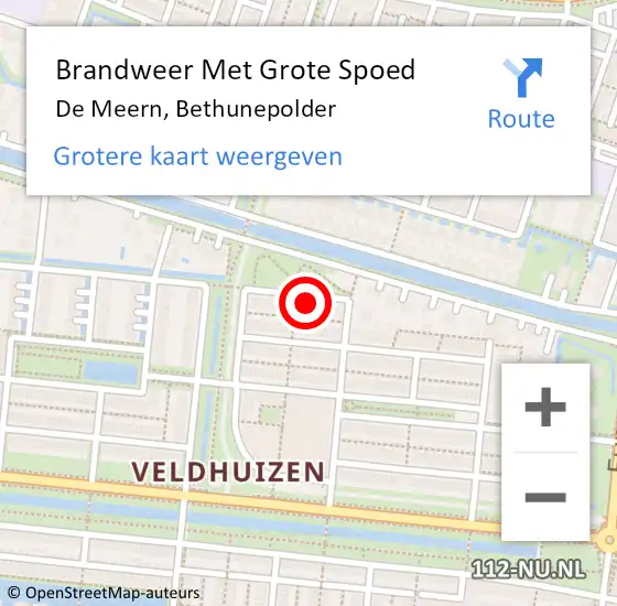 Locatie op kaart van de 112 melding: Brandweer Met Grote Spoed Naar De Meern, Bethunepolder op 10 maart 2023 13:34