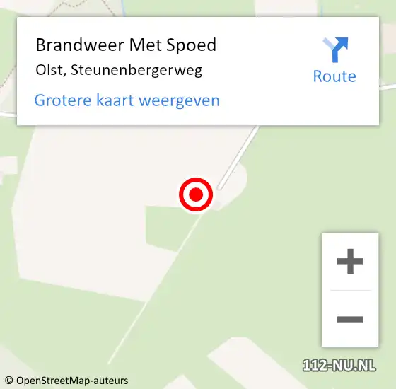 Locatie op kaart van de 112 melding: Brandweer Met Spoed Naar Olst, Steunenbergerweg op 10 maart 2023 13:39