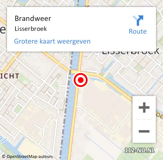 Locatie op kaart van de 112 melding: Brandweer Lisserbroek op 10 maart 2023 14:04