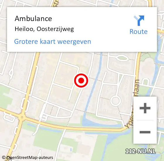 Locatie op kaart van de 112 melding: Ambulance Heiloo, Oosterzijweg op 10 maart 2023 14:33