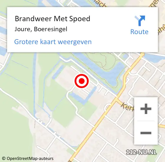 Locatie op kaart van de 112 melding: Brandweer Met Spoed Naar Joure, Boeresingel op 10 maart 2023 15:26