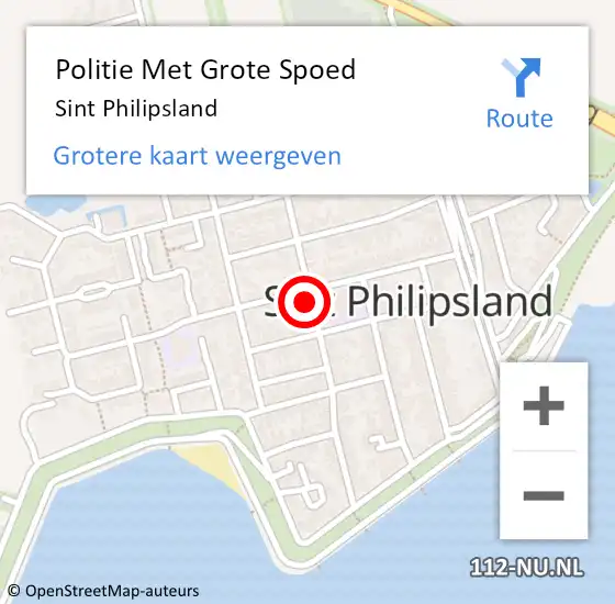 Locatie op kaart van de 112 melding: Politie Met Grote Spoed Naar Sint Philipsland op 10 maart 2023 15:54