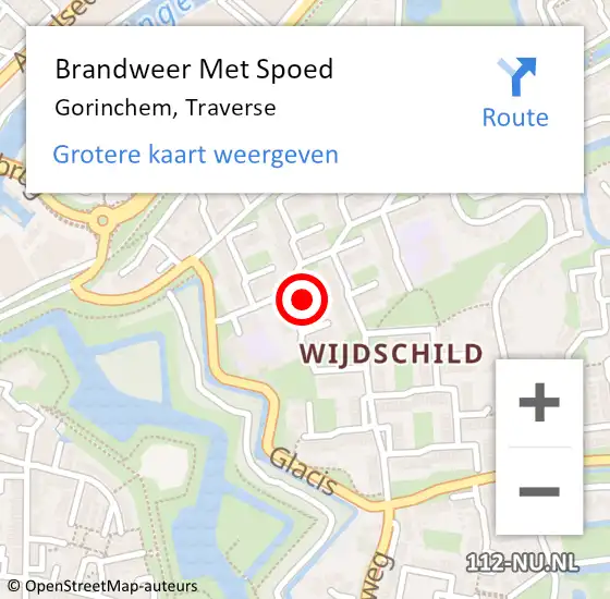 Locatie op kaart van de 112 melding: Brandweer Met Spoed Naar Gorinchem, Traverse op 10 maart 2023 16:00