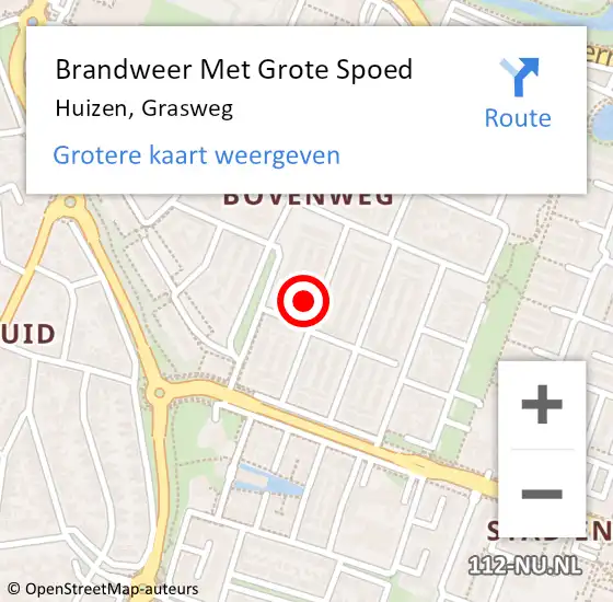 Locatie op kaart van de 112 melding: Brandweer Met Grote Spoed Naar Huizen, Grasweg op 10 maart 2023 16:19