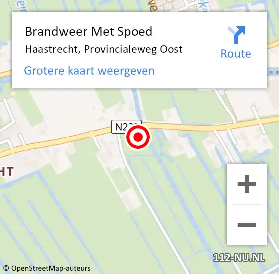 Locatie op kaart van de 112 melding: Brandweer Met Spoed Naar Haastrecht, Provincialeweg Oost op 10 maart 2023 16:27