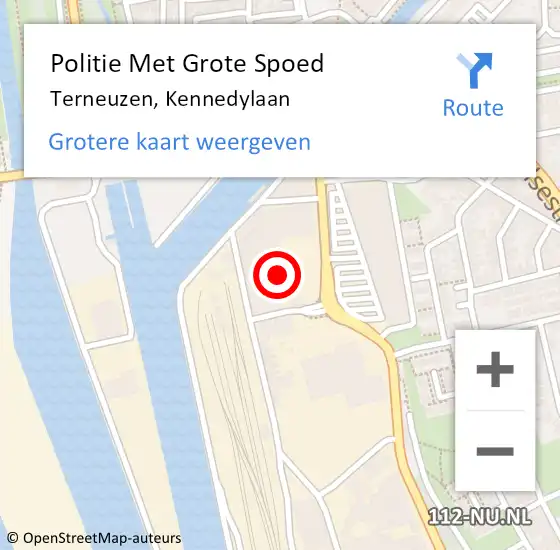 Locatie op kaart van de 112 melding: Politie Met Grote Spoed Naar Terneuzen, Kennedylaan op 10 maart 2023 16:29