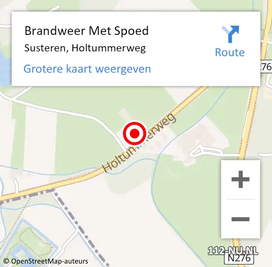 Locatie op kaart van de 112 melding: Brandweer Met Spoed Naar Susteren, Holtummerweg op 10 maart 2023 16:33