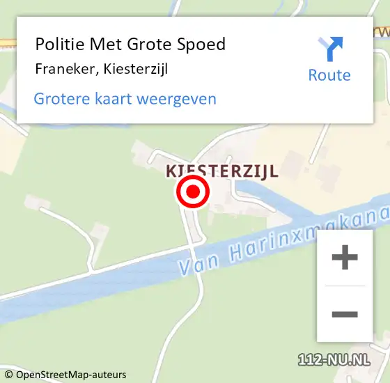 Locatie op kaart van de 112 melding: Politie Met Grote Spoed Naar Franeker, Kiesterzijl op 10 maart 2023 16:40