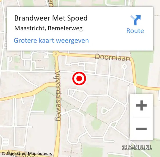 Locatie op kaart van de 112 melding: Brandweer Met Spoed Naar Maastricht, Bemelerweg op 10 maart 2023 16:48