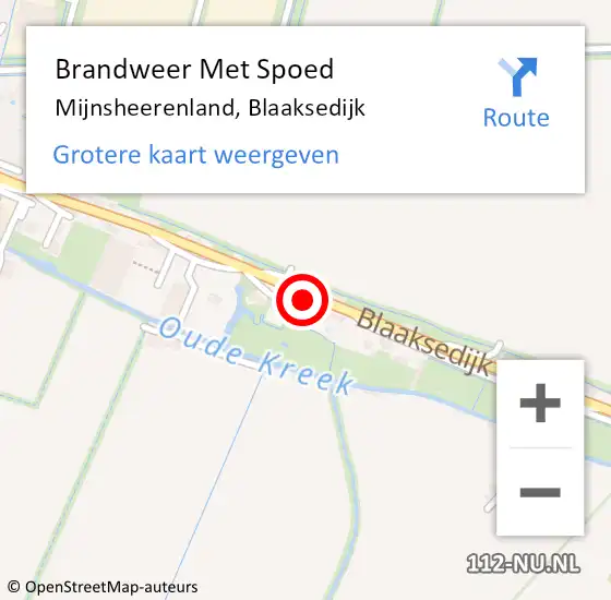 Locatie op kaart van de 112 melding: Brandweer Met Spoed Naar Mijnsheerenland, Blaaksedijk op 10 maart 2023 17:11