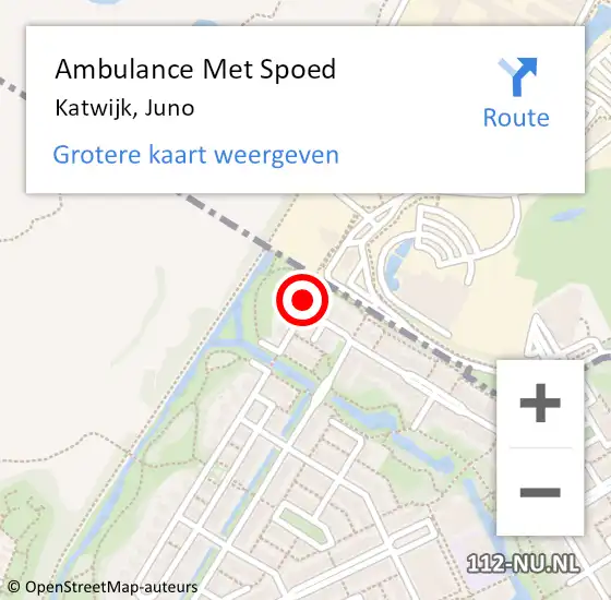 Locatie op kaart van de 112 melding: Ambulance Met Spoed Naar Katwijk, Juno op 10 maart 2023 18:14