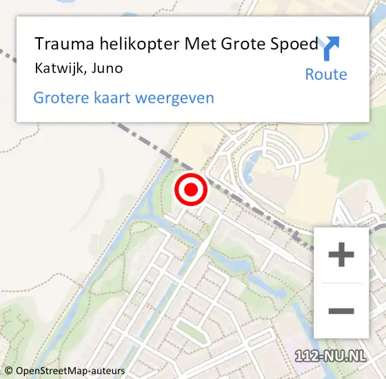 Locatie op kaart van de 112 melding: Trauma helikopter Met Grote Spoed Naar Katwijk, Juno op 10 maart 2023 18:17