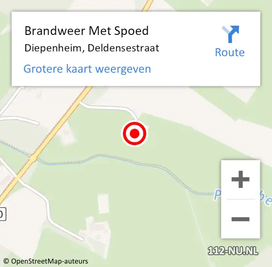 Locatie op kaart van de 112 melding: Brandweer Met Spoed Naar Diepenheim, Deldensestraat op 10 maart 2023 18:21