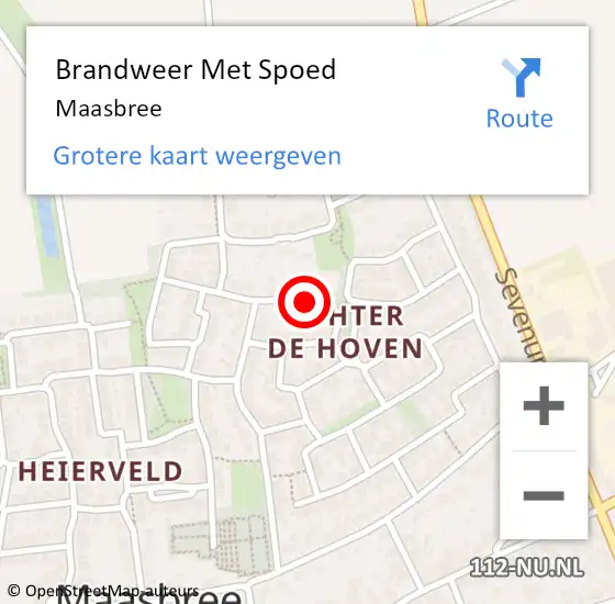 Locatie op kaart van de 112 melding: Brandweer Met Spoed Naar Maasbree op 10 maart 2023 19:22