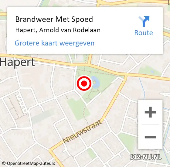 Locatie op kaart van de 112 melding: Brandweer Met Spoed Naar Hapert, Arnold van Rodelaan op 10 maart 2023 19:23