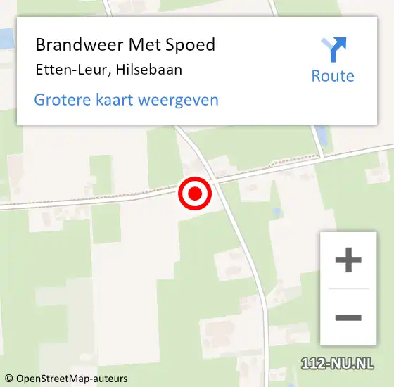 Locatie op kaart van de 112 melding: Brandweer Met Spoed Naar Etten-Leur, Hilsebaan op 10 maart 2023 20:22