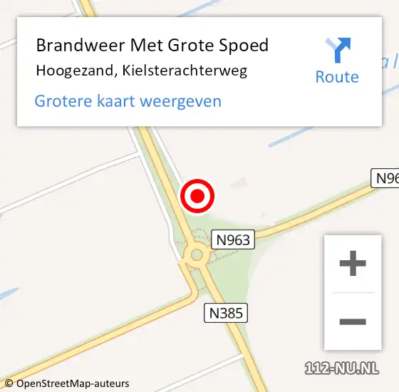 Locatie op kaart van de 112 melding: Brandweer Met Grote Spoed Naar Hoogezand, Kielsterachterweg op 10 maart 2023 20:43