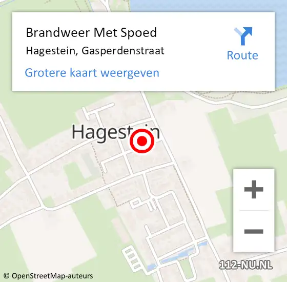 Locatie op kaart van de 112 melding: Brandweer Met Spoed Naar Hagestein, Gasperdenstraat op 10 maart 2023 22:10